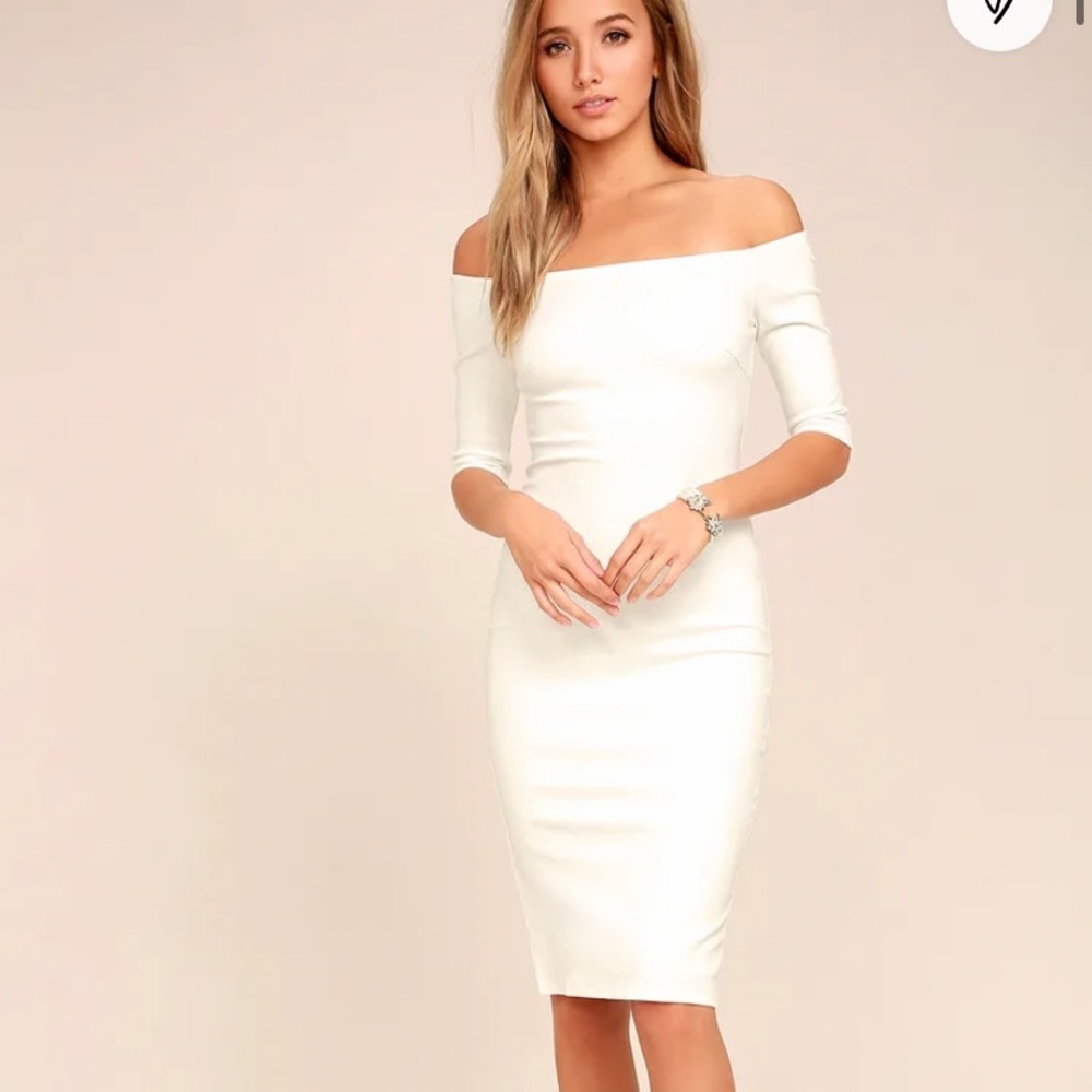 Lulus off shoulder white dress